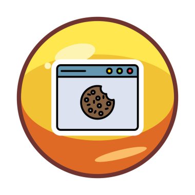 Basit Web Kurabiyeleri simgesi, vektör illüstrasyonu