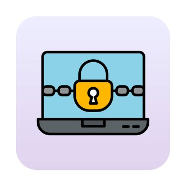 Basit düz Ransomware bilgisayar çizimi  