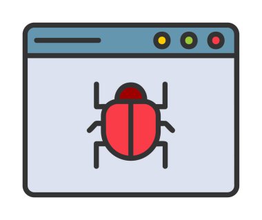 Böcek işareti simgesi. Virüs sembolü, vektör çizimi. 