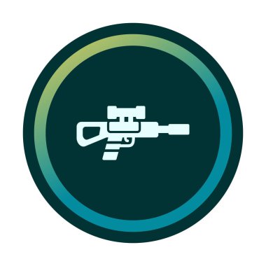 Basit Keskin Nişancı Tüfeği simgesi, vektör çizimi