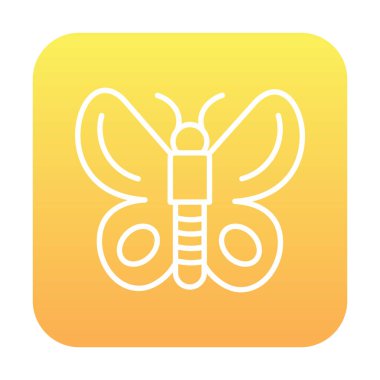 Kelebek Vektör Simgesi Düz Çizim 