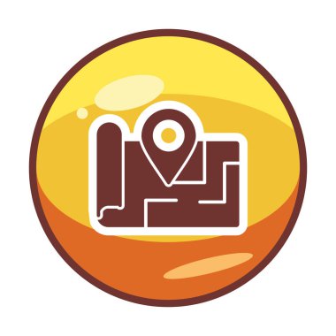 Konum iğnesi, vektör illüstrasyonlu harita simgesi