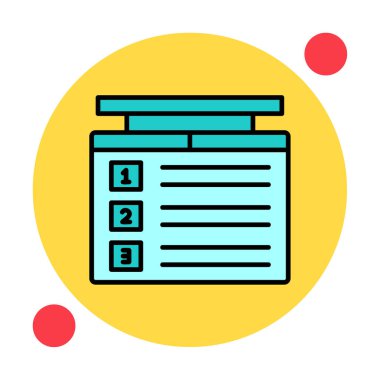 Puan tahtası web simgesi, vektör illüstrasyonu 