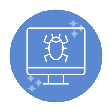 Basit Bilgisayar Virüsü simgesi, vektör illüstrasyonu