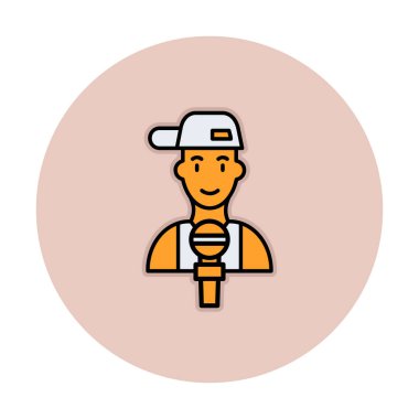 Mikrofonlu rapçinin vektör çizimi 