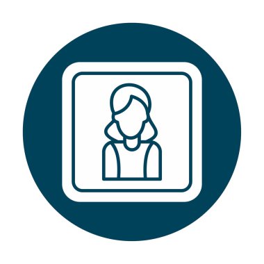 kadın avatar simgesi vektör illüstrasyonu