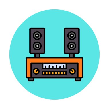 renk çizgisi ses hoparlörleri vektör çizimi 