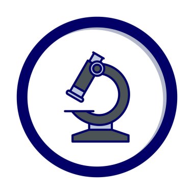 Mikroskop. Web simgesi vektör illüstrasyonu