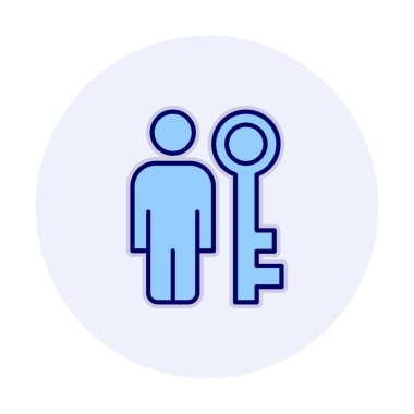 anahtar kişi ikon vektör illüstrasyonu