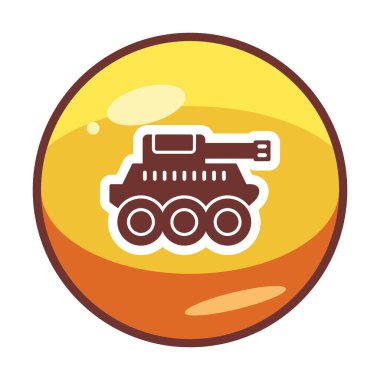  Basit askeri tank vektör simgesi 
