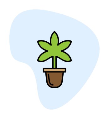 Basit Marihuana simgesi, vektör illüstrasyonu