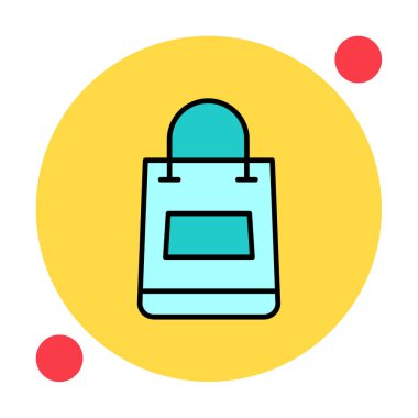 Alışveriş poşeti simgesi, vektör illüstrasyonu basit tasarım