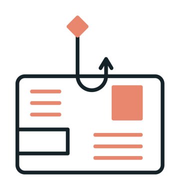 E- posta phishing satır simgesi. Mobil konsept ve web tasarımı için posta dolandırıcılığı stili işareti. Sembol, logo çizimi. Vektör grafikleri
