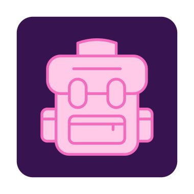 sırt çantası simgesi vektör illüstrasyonu