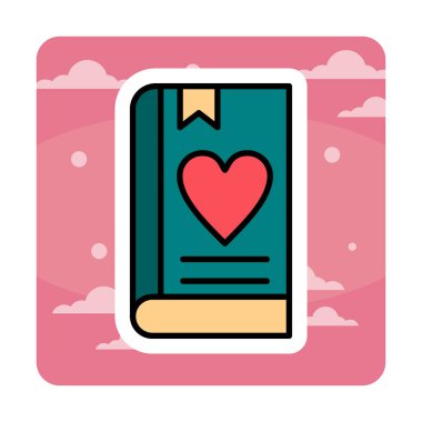 Yer imi simgesi olan aşk kitabı, basit vektör illüstrasyonu 