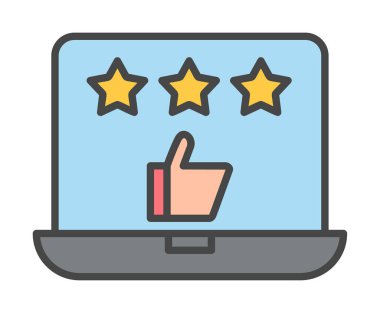 Geri besleme vektörü glifin düz simgesi. İyi İnceleme konsepti                    