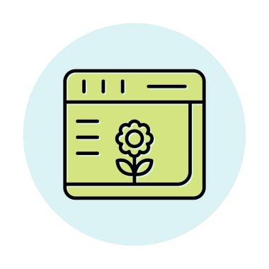 Basit Web Tarayıcı simgesi, vektör illüstrasyonu