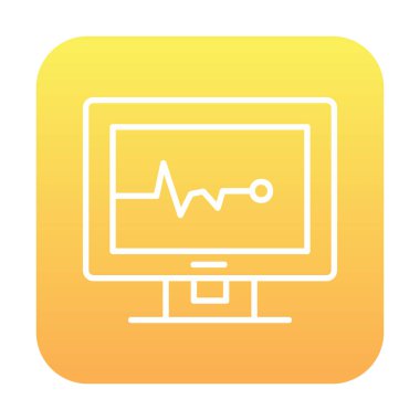 Basit kardiyogram simgesi, vektör illüstrasyonu