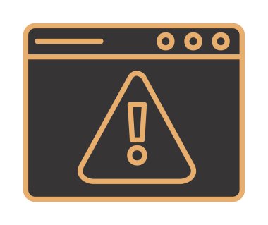 Basit Web Uyarı simgesi, vektör illüstrasyonu