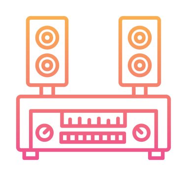 renk çizgisi ses hoparlörleri vektör çizimi 