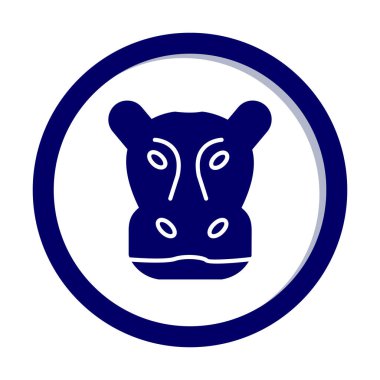 Hippopotamus baş ikon vektör çizimi