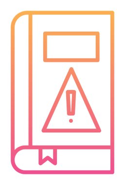 kitap uyarısı ünlem işareti vektör düz renk simgesi ile