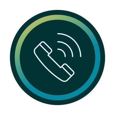 Soyut düz telefon görüşmesi. simge illüstrasyonu  