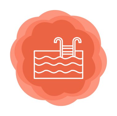  yüzme havuzu ikonu vektör illüstrasyonu