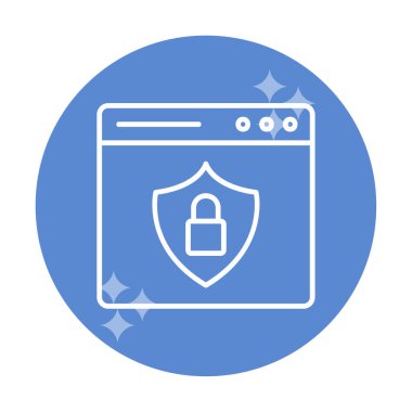 Basit Web Güvenlik simgesi, vektör illüstrasyonu