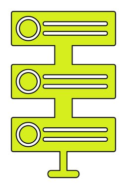 Ağ sunucu simgesinin vektör illüstrasyonu. Veritabanı basit simgesi 