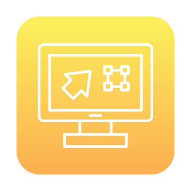 Ekran simgesinde basit Grafik Tasarım uygulaması, vektör illüstrasyonu