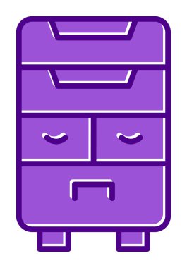 çekmeceler düz simge, vektör çizimi ile klozet 