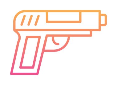 askeri tabanca ikonu vektör illüstrasyonu 