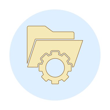 Basit Veri Yönetimi simgesi, vektör illüstrasyonu