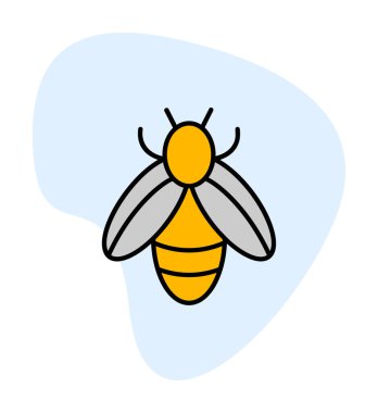 Şirin Arı simgesi, vektör çizim        