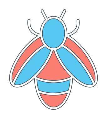 Şirin Arı simgesi, vektör çizim        