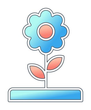  düz çiçek vektör illüstrasyon tasarımı