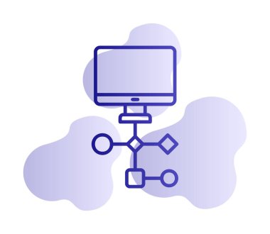 Çalışma akışı simgesi tasarımı, vektör illüstrasyonu                            