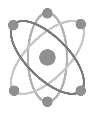 Moda düz biçimli atom simgesi, bilim simgesi vektör illüstrasyonu                     