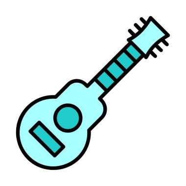 düz yaratıcı gitar resim tasarımı