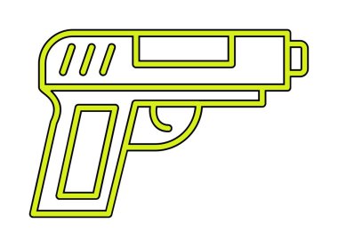 askeri tabanca ikonu vektör illüstrasyonu 