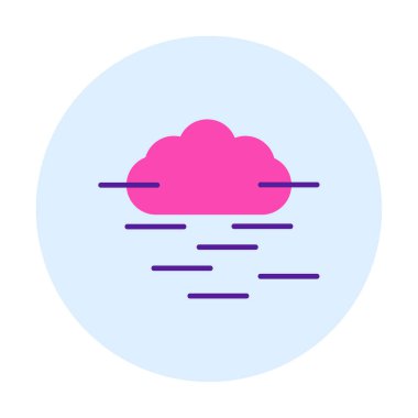 Sis ve bulut simgesi, hava sembolü, vektör illüstrasyonu   