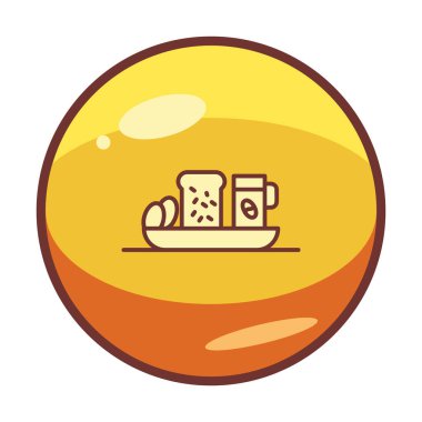 Gıda yassı simgesinin vektör illüstrasyonu