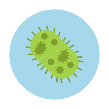 düz mikroorganizma ikon vektör çizimi 