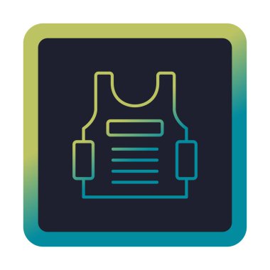 Kurşun geçirmez yelek ağ simgesi, vektör illüstrasyonu