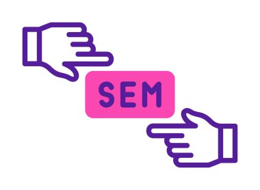 düz Sem imza vektör illüstrasyonu