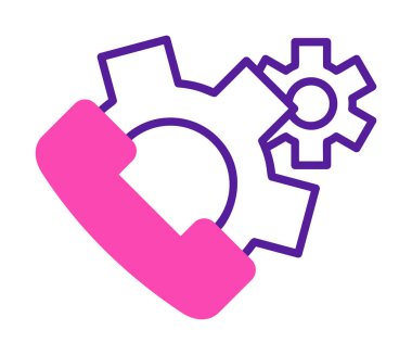 Basit Çağrı Ayarları simgesi, vektör illüstrasyonu