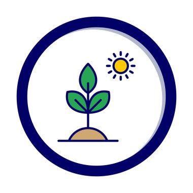 Biyoloji Bitki ana hatları simgesi beyaz arkaplanda izole edildi