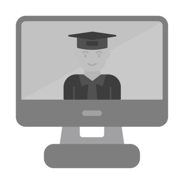 Basit Çevrimiçi Öğrenme simgesi, vektör illüstrasyonu