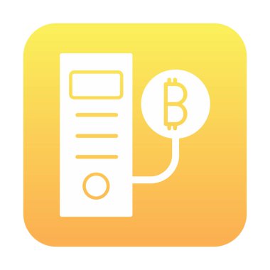 Bitcoin Madeni İşlemcisi (BTC) simgesi, vektör illüstrasyonu 